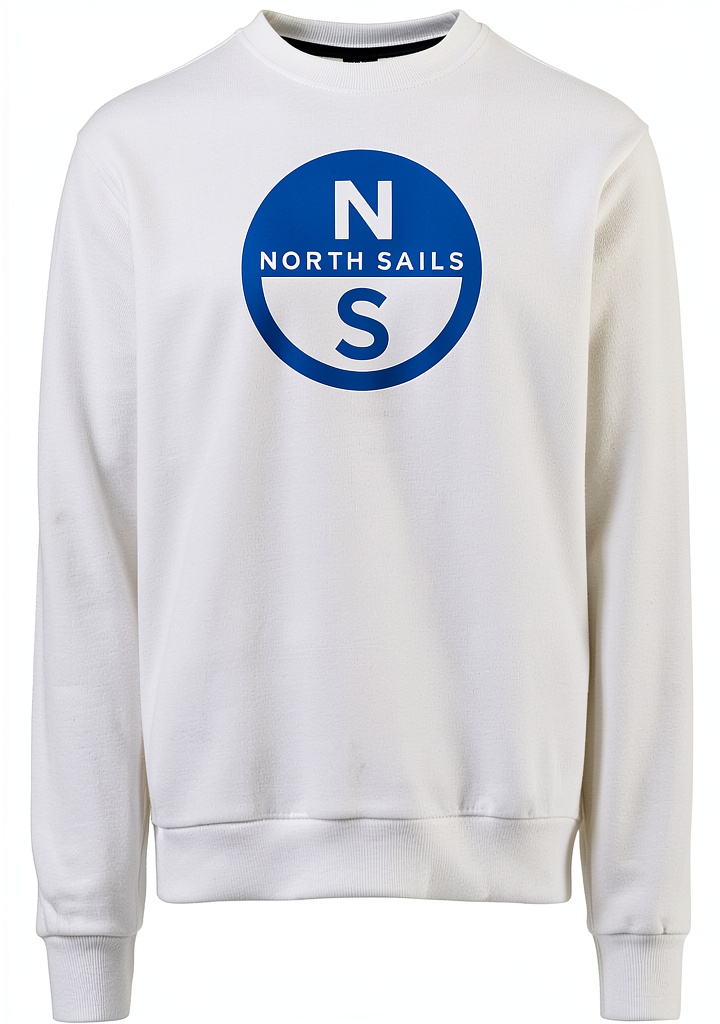 Felpa North Sail uomo con maxi stampa in cotone blu scuro