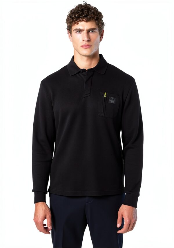 North Sails Polo Uomo Nero Piquet Cotone Organico Sportiva-1