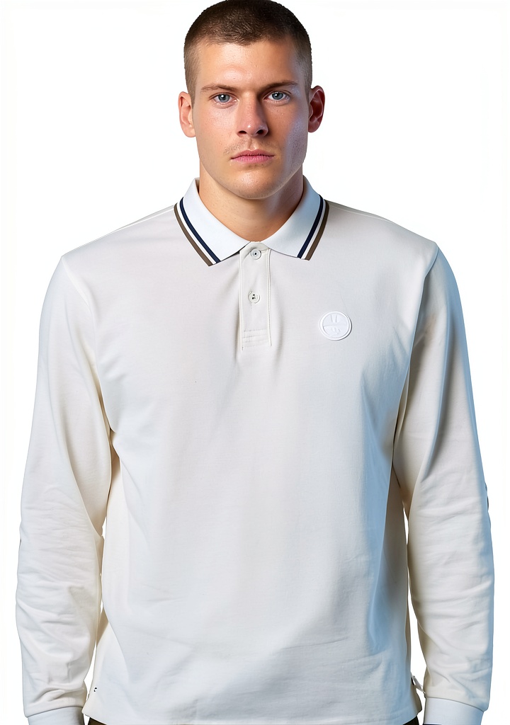 Polo North Sails uomo in cotone bianco su sfondo neutro