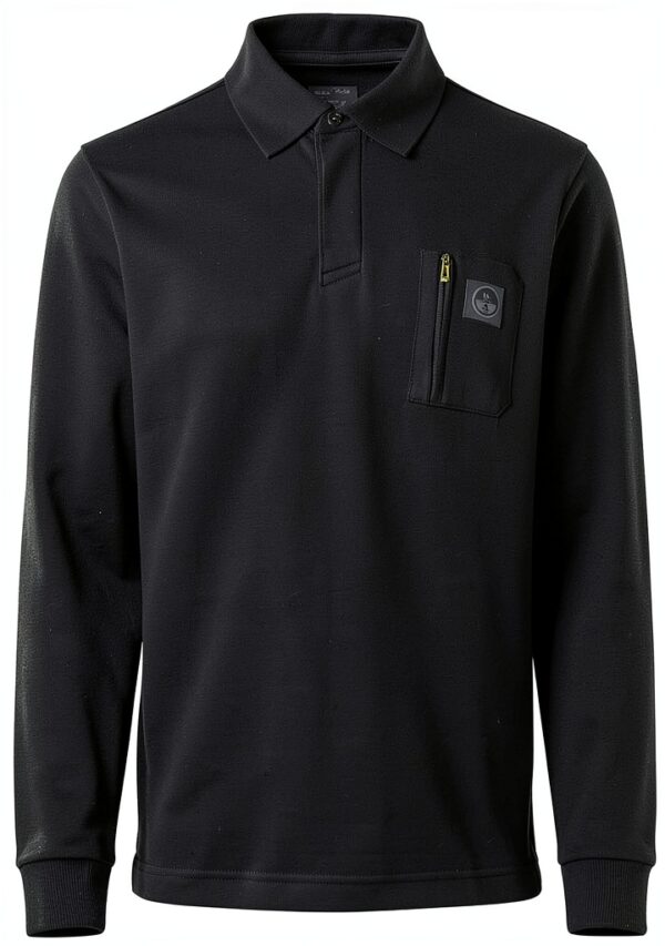 North Sails Polo Uomo Nero Piquet Cotone Organico Sportiva-0