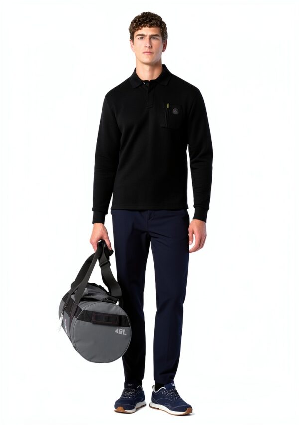North Sails Polo Uomo Nero Piquet Cotone Organico Sportiva-5