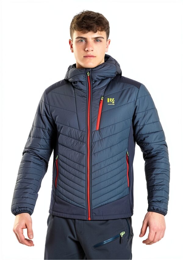 KARPOS Giacca da Uomo Ardesia Scura/Nero con Cappuccio e Zip-2