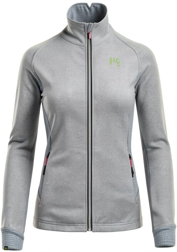 Giacca pile donna KARPOS Fleece termico zip YKK, due tasche, Bianco-0
