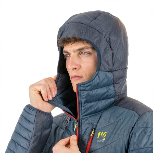 KARPOS Giacca da Uomo Ardesia Scura/Nero con Cappuccio e Zip-6